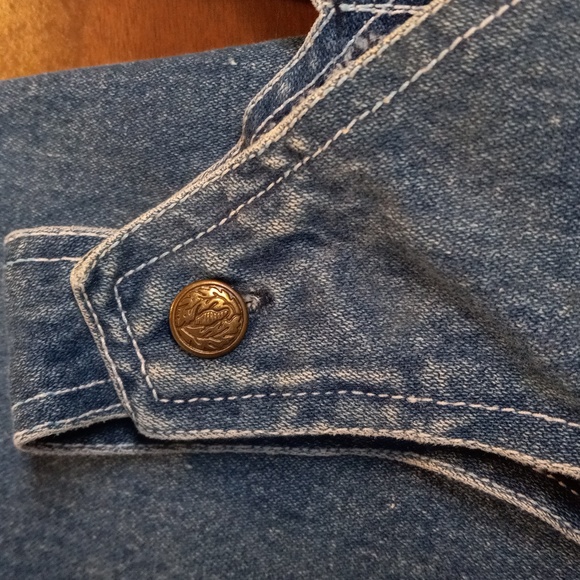 Infant Girls 24M Little Ones Denim Blue Jean Overalls Embroidered - Picture 4 of 11